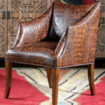 Embossed Leather Accent Chair