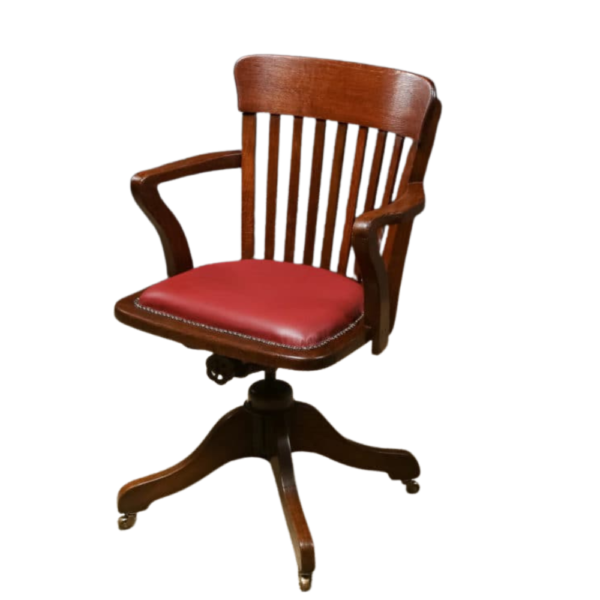 Leather Revolving Office Desk Arm Chair