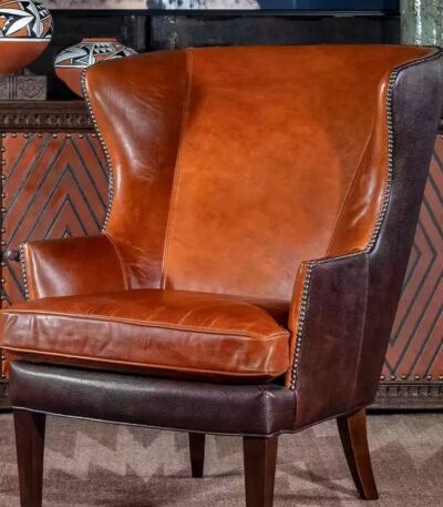 Stamped Leather Wingchair