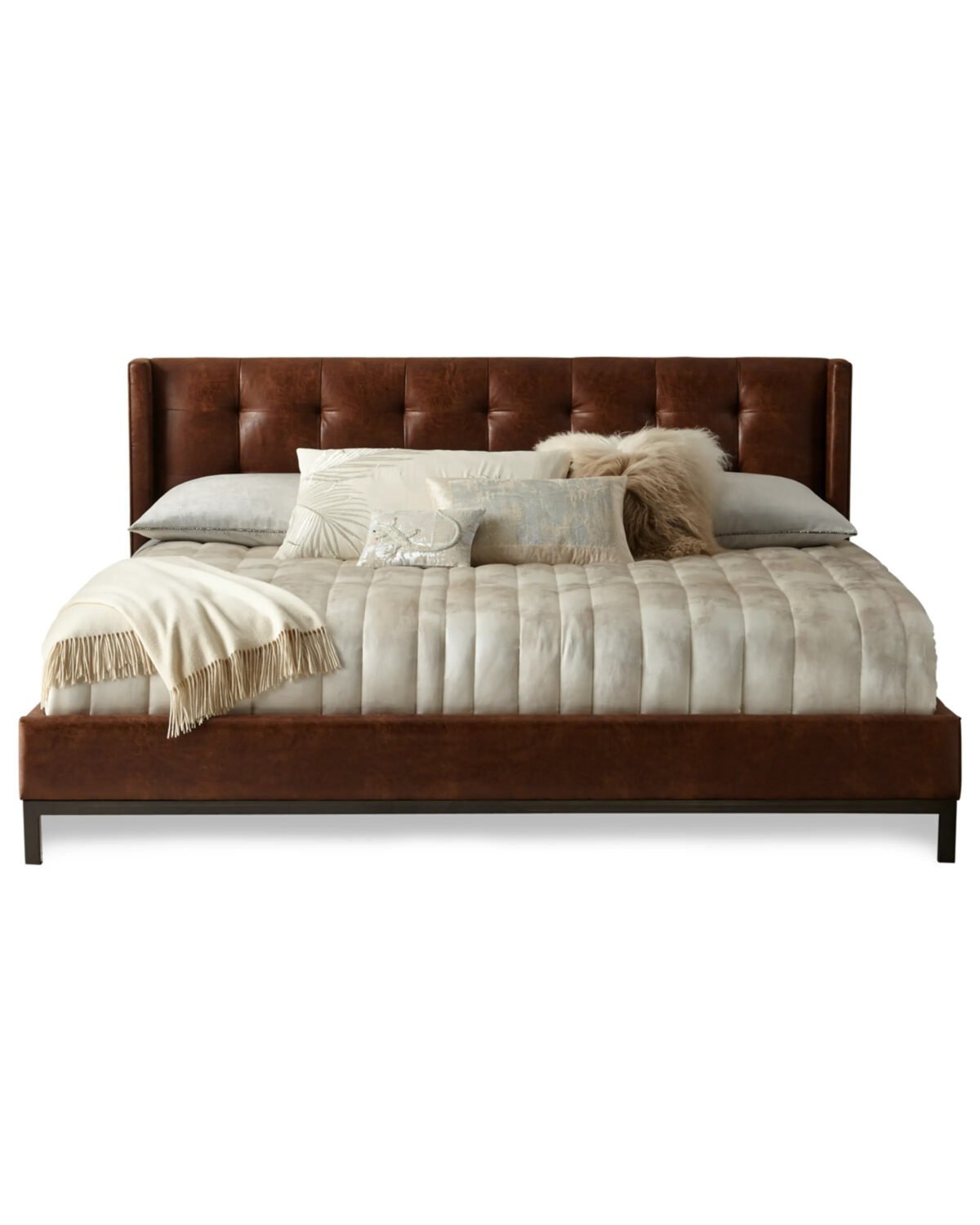 Newhall King Bed - Teak and Tanned