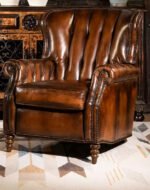 Saddle Dark Leather Armchair