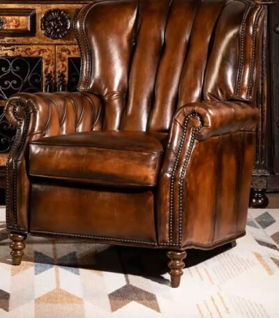 Saddle Dark Leather Armchair