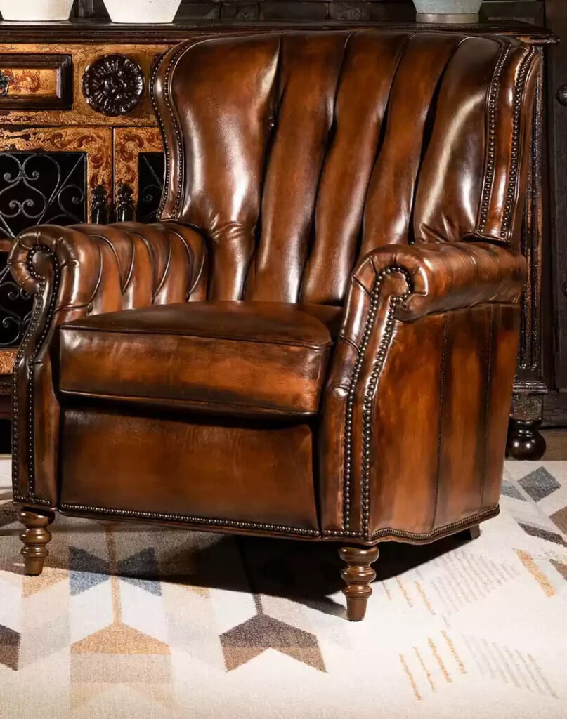 Saddle Dark Leather Armchair