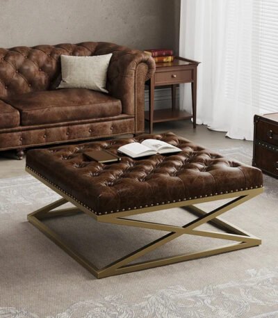 Tufted Leather Table