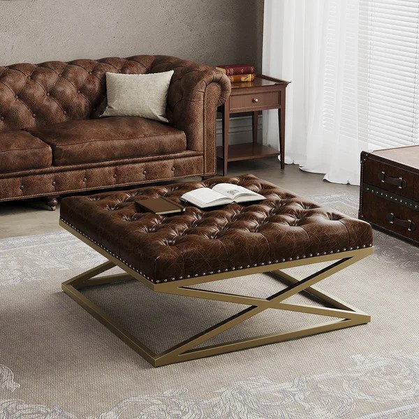 Tufted Leather Table