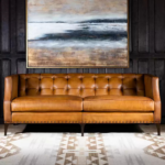 Executive Tufted Leather Sofa