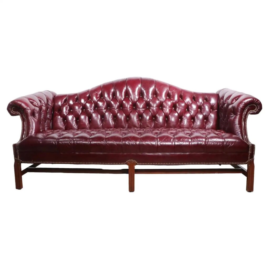 Tufted-Burgandy-Sofa