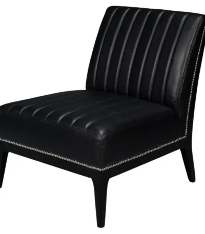 Modern Black Leather Accent Chair