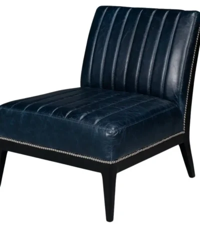 Chateau Blue Leather Accent Chair