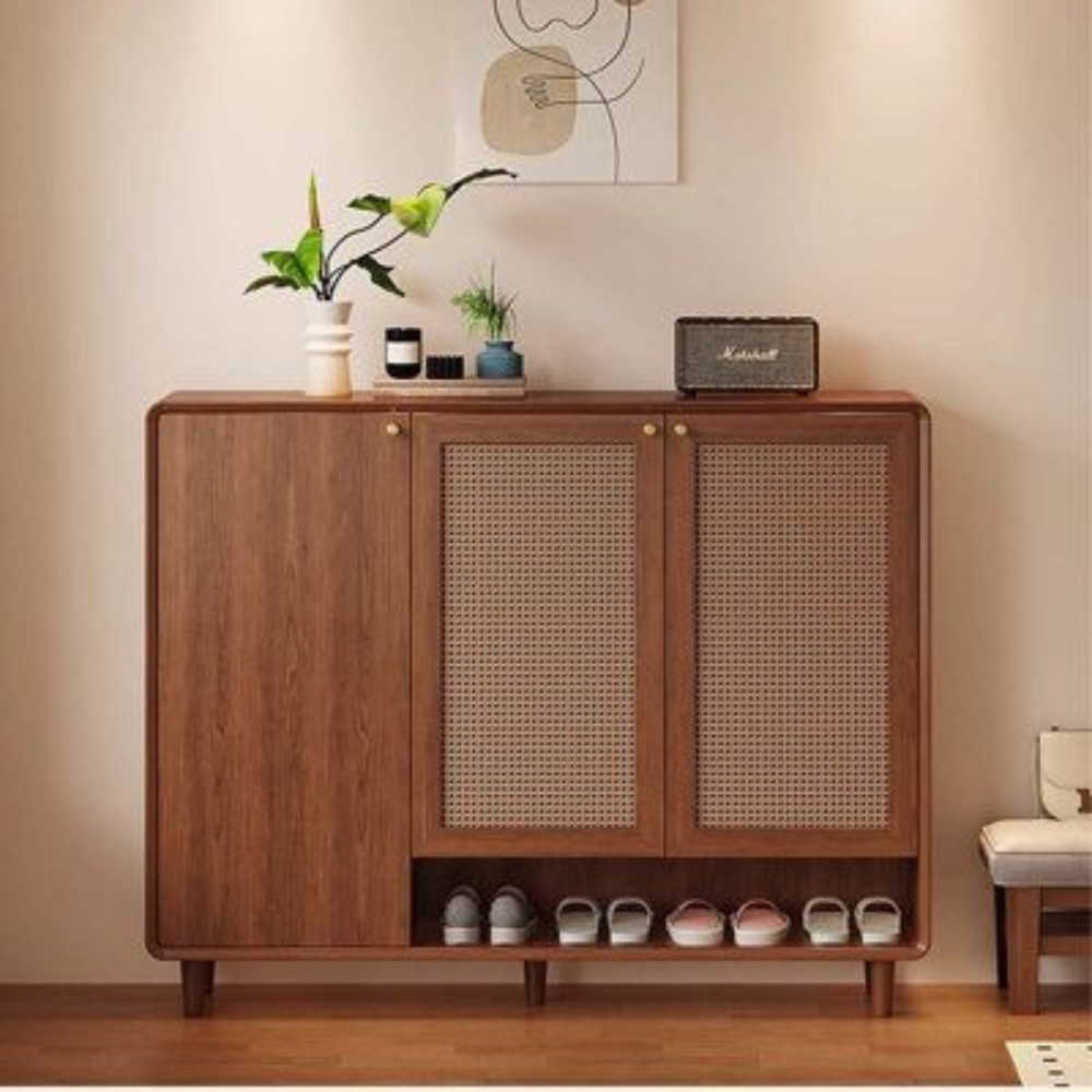 Teak and Tanned wooden Storage