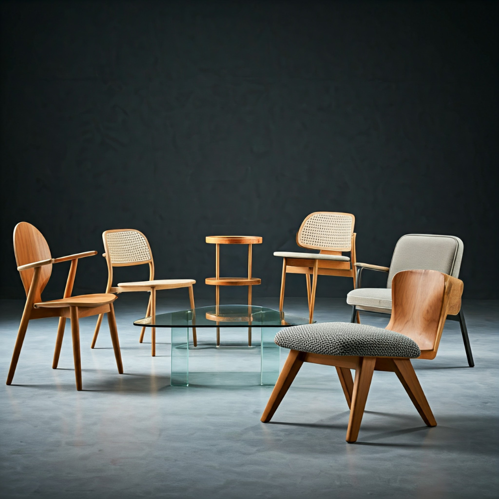 Teak and Tanned Chairs