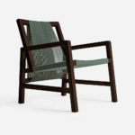 Veridian Teak Walnut Armchair-Basil Traditional Cord