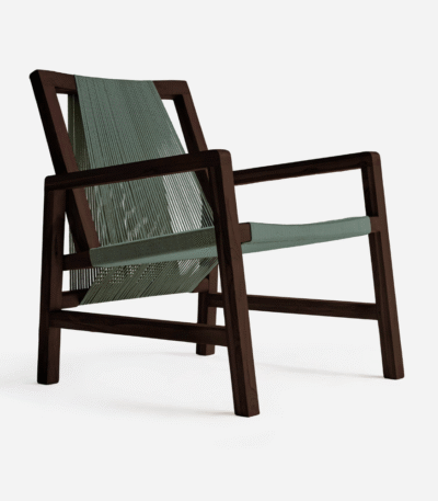 Veridian Teak Walnut Armchair-Basil Traditional Cord
