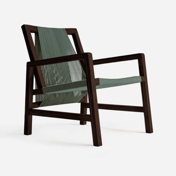 Veridian Teak Walnut Armchair-Basil Traditional Cord