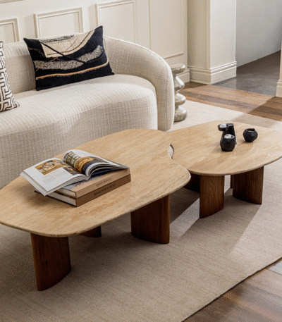 Travertine Duo Nesting Tables