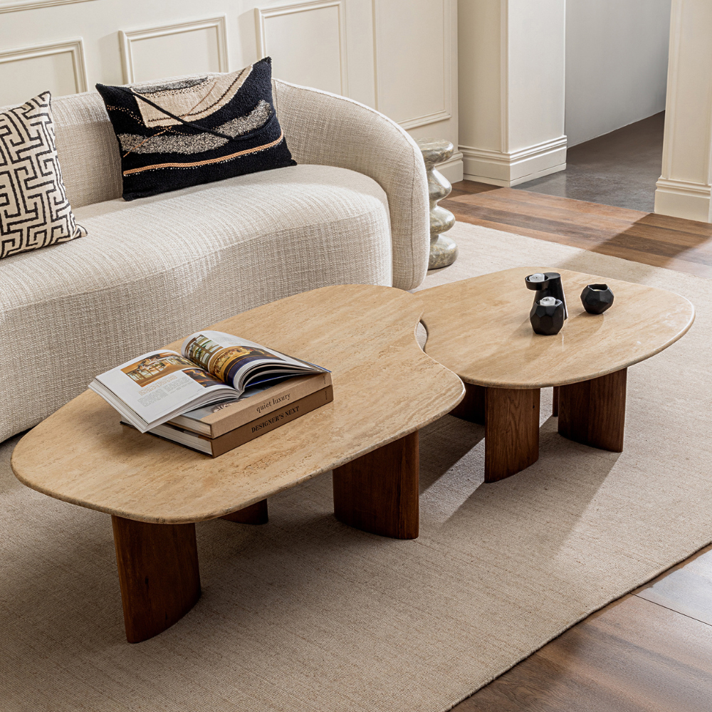 Travertine Duo Nesting Tables